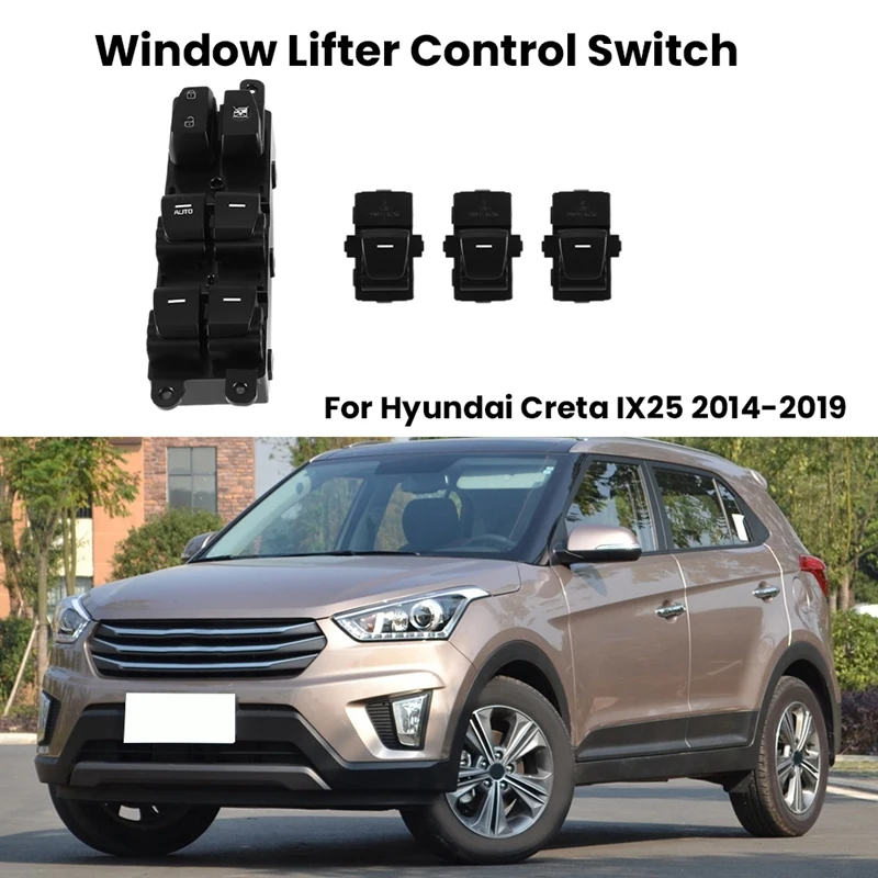 

93570C9200 Car Window Lifter Control Switch Assembly Kit With Backlight Fit For Hyundai Creta IX25 2014-2019 93580-C9000