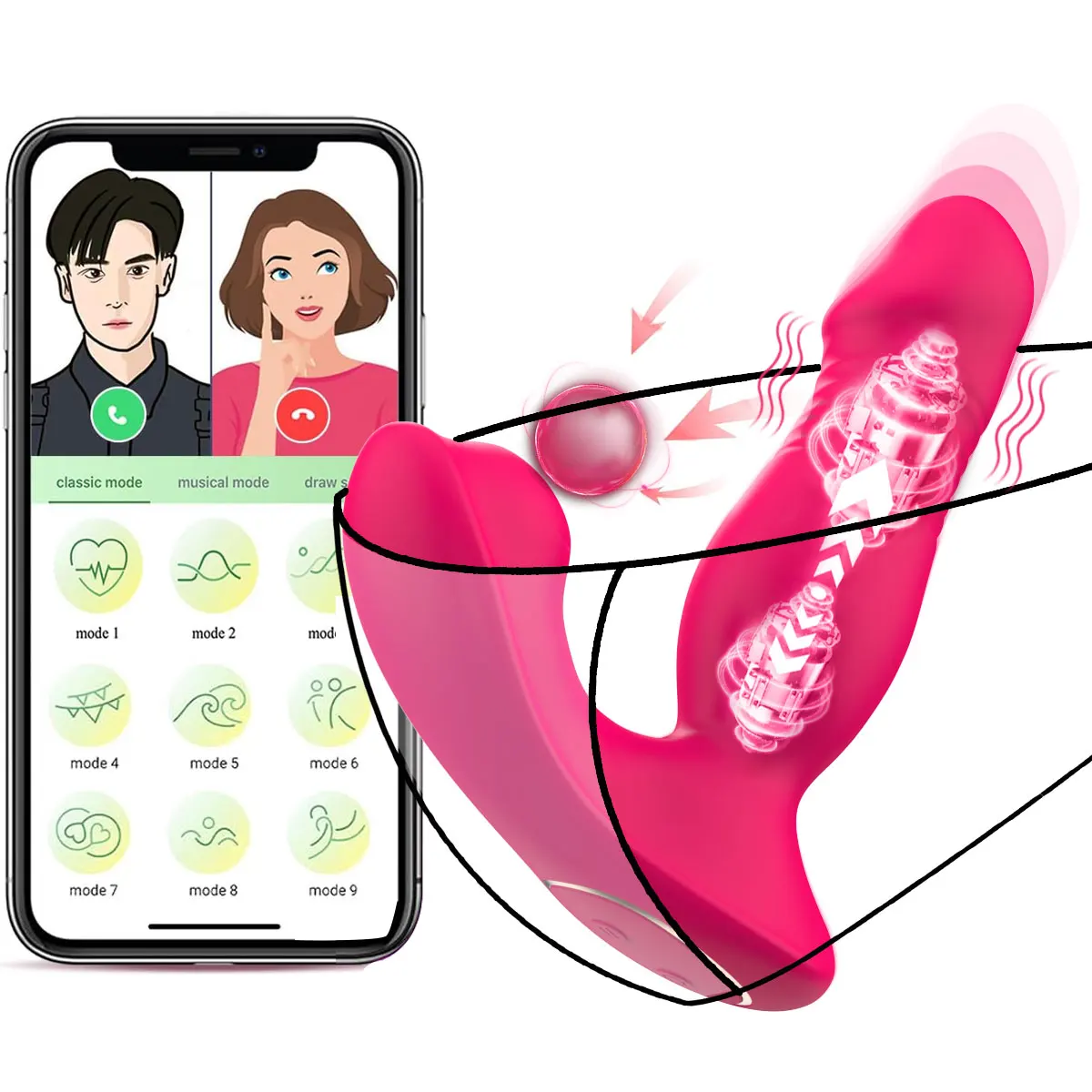 3 في 1 دسار الجة هزاز APP بلوتوث قوية تهتز G-بقعة المهبل مص مدلك بعقب ألعاب جنسية للنساء
