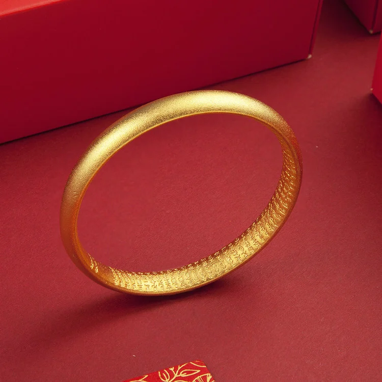 Vietnam Sand Gold Frosted Ancient Method Bracelet Women's Imitation Gold Closed Heritage Bracelet Jewelry