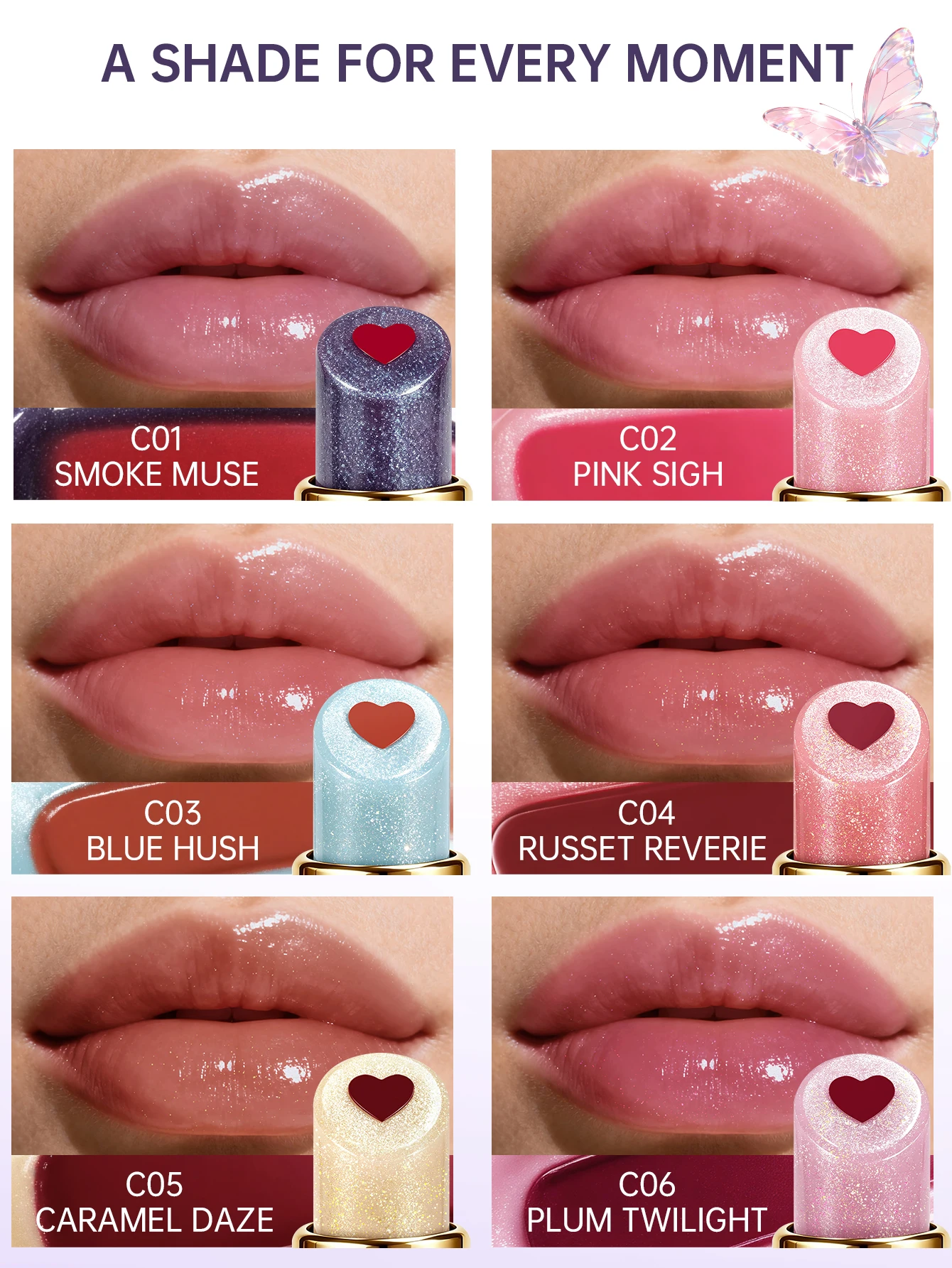 CATKIN Whiffle Dance Tinted Lip Balm Solid Lip Gloss Moisturizing Watery Colored Jelly Love Long-lasting view 6