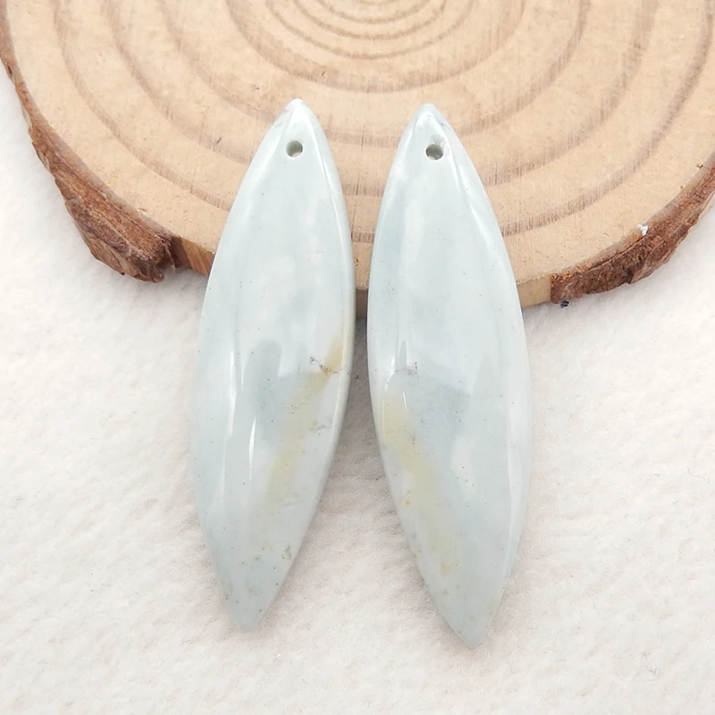 Natural Stone Wave Jasper Earring Beads Pair 39x11x4mm 5g Semiprecious Stone Fashion Earrings