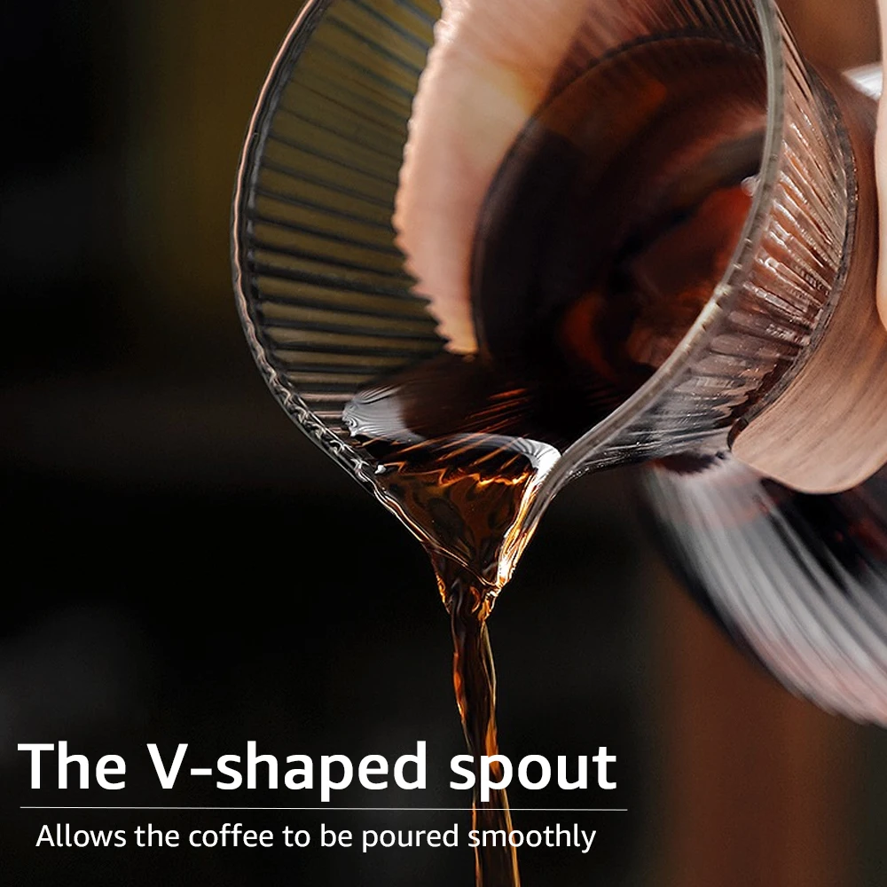 400ml Striped Glass Pot Pour-over Coffee Sharing Pot Simple Cold Drink Pot Coffee Utensils Tea Set Coffee Accessories
