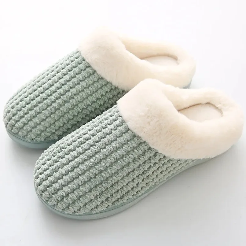 

Home Slipper Women Fluffy Fuzzy Winter Warm Fur Plush Indoor Lazy Female Thermal Furry House Shoe Flat Flip Flop Ladies Men Male