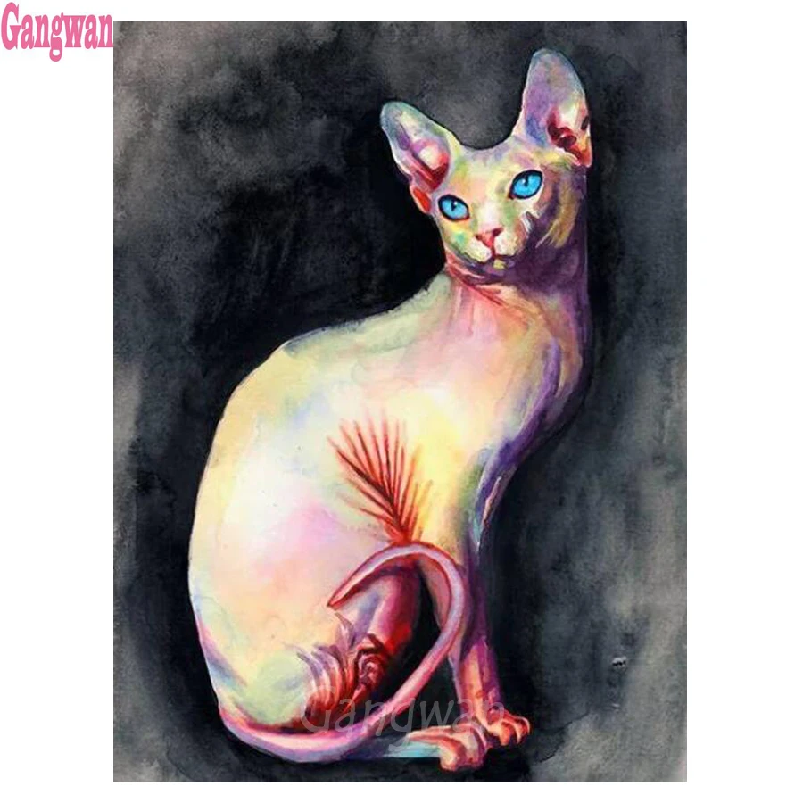 Sphynx Cat Diamond Embroidery DIY Diamond Painting Animal Full Square/round Diamond Mosaic Sets Rhinestone Picture stitch cross