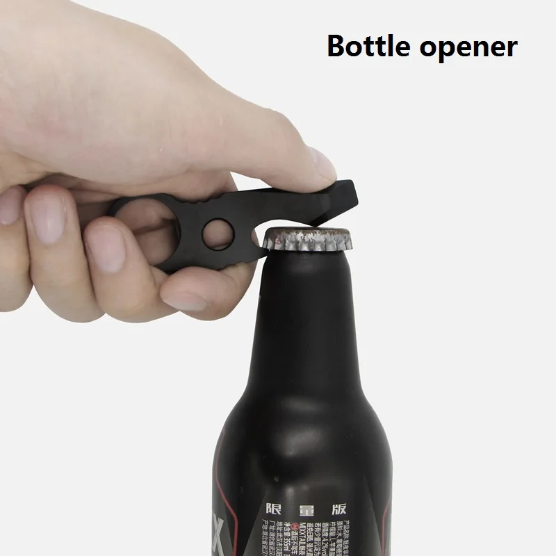 Multifunctionele Edc Flesopener Tool Mini Koevoet Schroevendraaier Rvs Outdoor Draagbare Sleutelhanger Hanger Ronde Gat