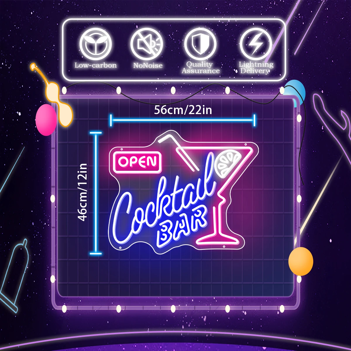 Bar Neon Custom Designed para Beach Bar, Nightclub Shop Signboard, Party Set the Mood para tornar a loja mais atraente