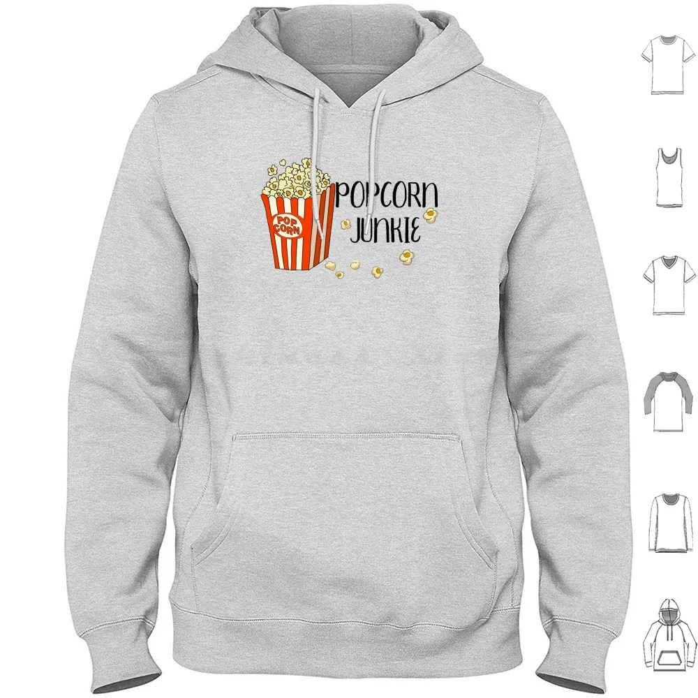 Divertido palomitas de maíz Junkie sudaderas con capucha de manga larga palomitas de maíz amante Junkie Snack comida palomitas de maíz palomitas de maíz Popper microondas