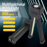 Portable Super Bright Foldable LED Flashlight Multifunctional Strong Magnet COB Work Light USB Charging Emergency Light for Car