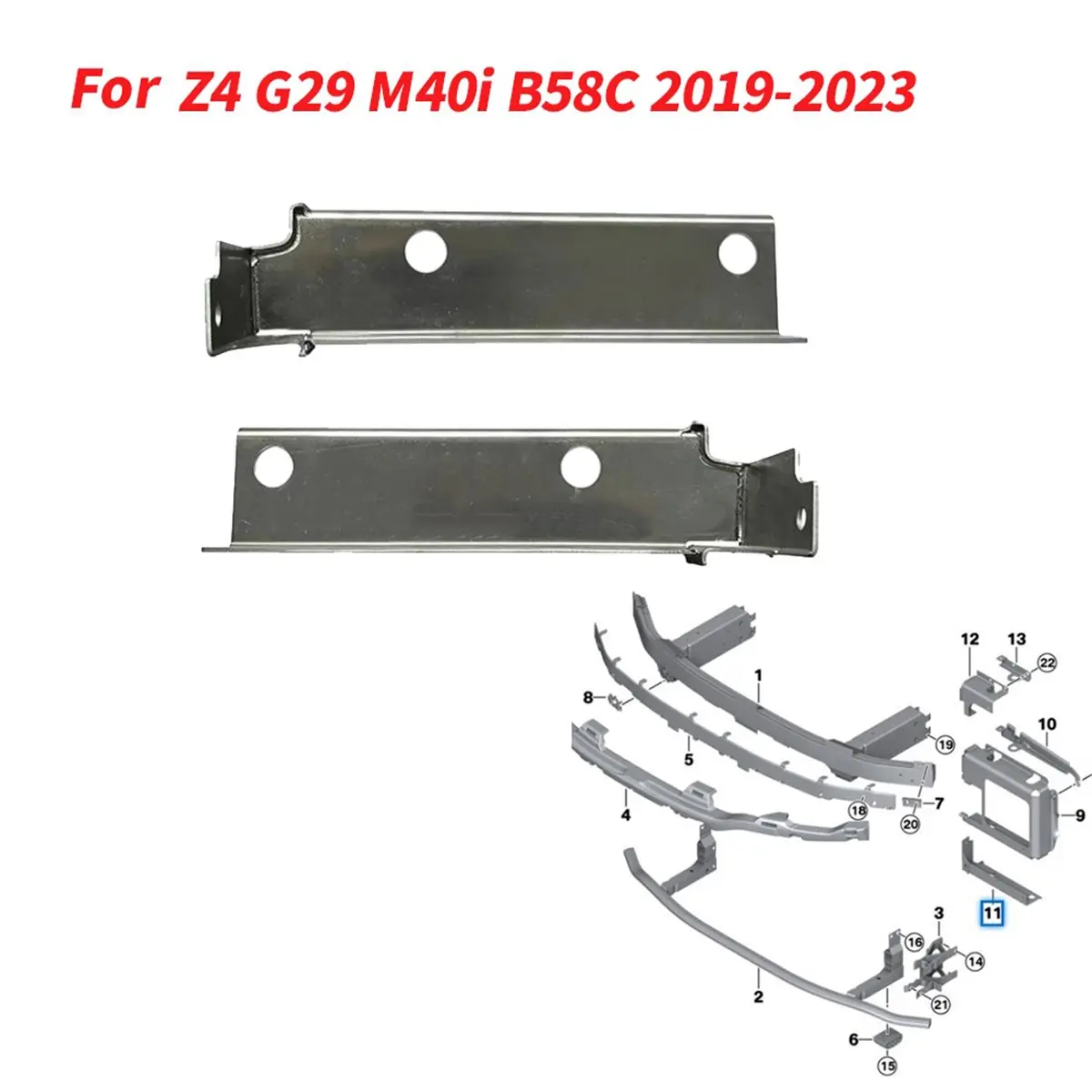 Car Front Bumper Bracket Support Lower Reinforcement Mount For BMW Z4 G29 M40i B58C 2019-2023 51647491713 Bottom Left-A97E