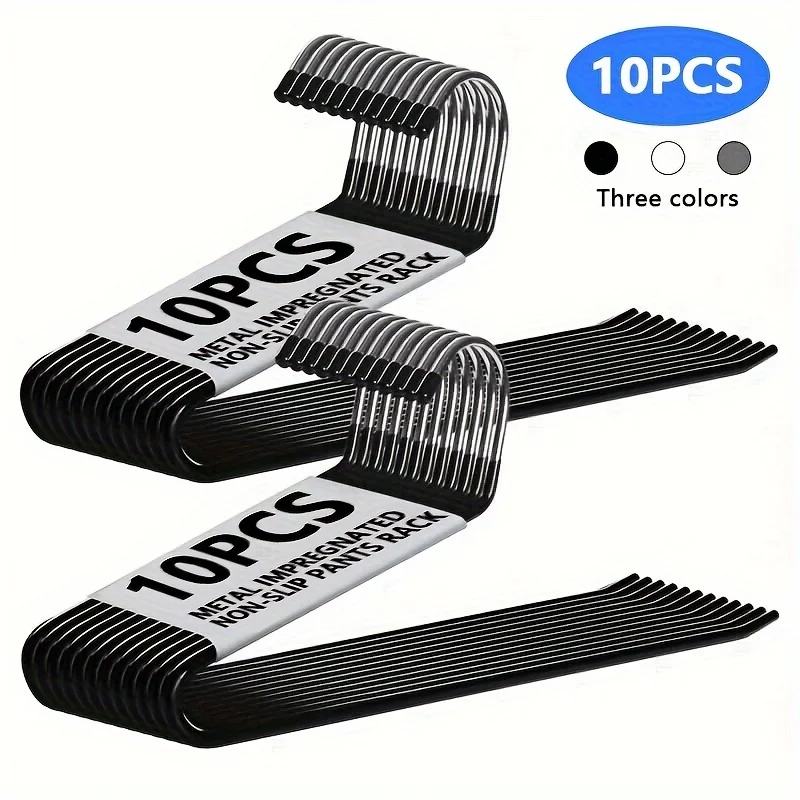 

10 шт. компактных Z-образных вешалок для брюк из прочного металла, многофункциональные, для хранения брюк, товары для дома