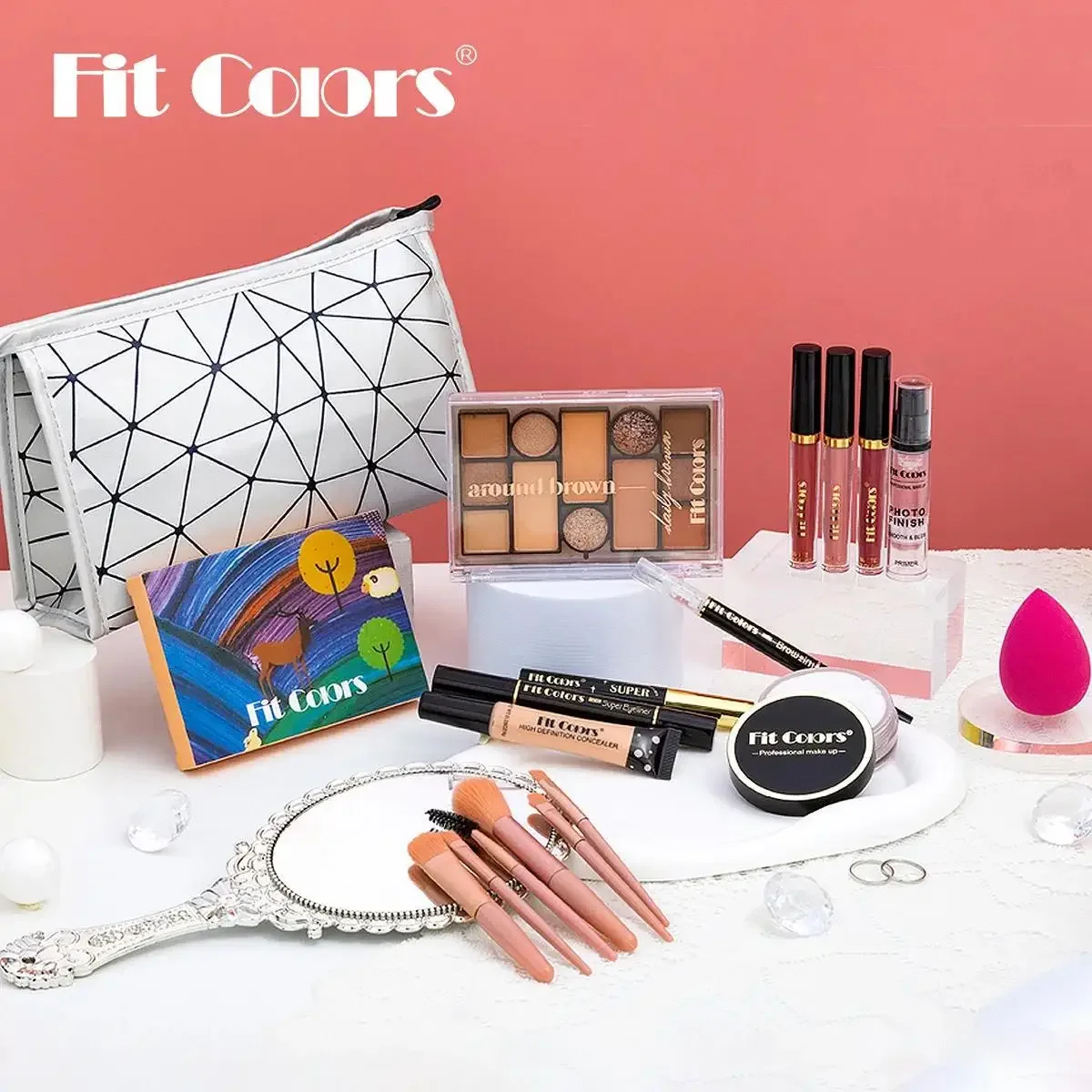 

Корейский водонепроницаемый набор для макияжа, профессиональный набор долговечной косметики для женщин, все в одной полной коллекции