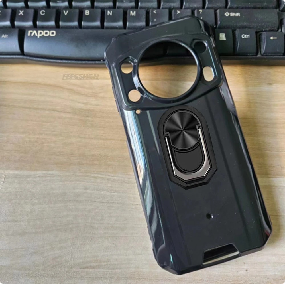 For Ulefone Armor 21 6.58" Back Finger Ring Soft TPU Silicone Case For UlefoneArmor21 Armor21 Bracket Phone Cover