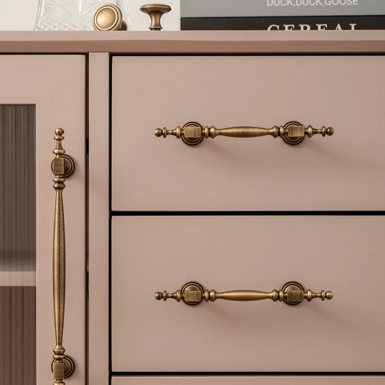 Brushed antique brass furniture handle 12