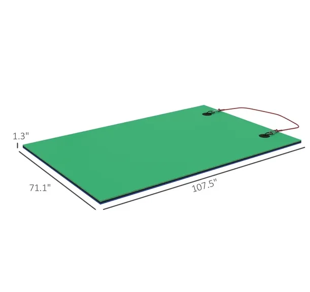 Soozier 9' x 6' Tappetino per acqua Lily Pad per 2 adulti, Tappetino per acqua galleggiante per lago, piscina, oceano, spiaggia e canottaggio, Verde