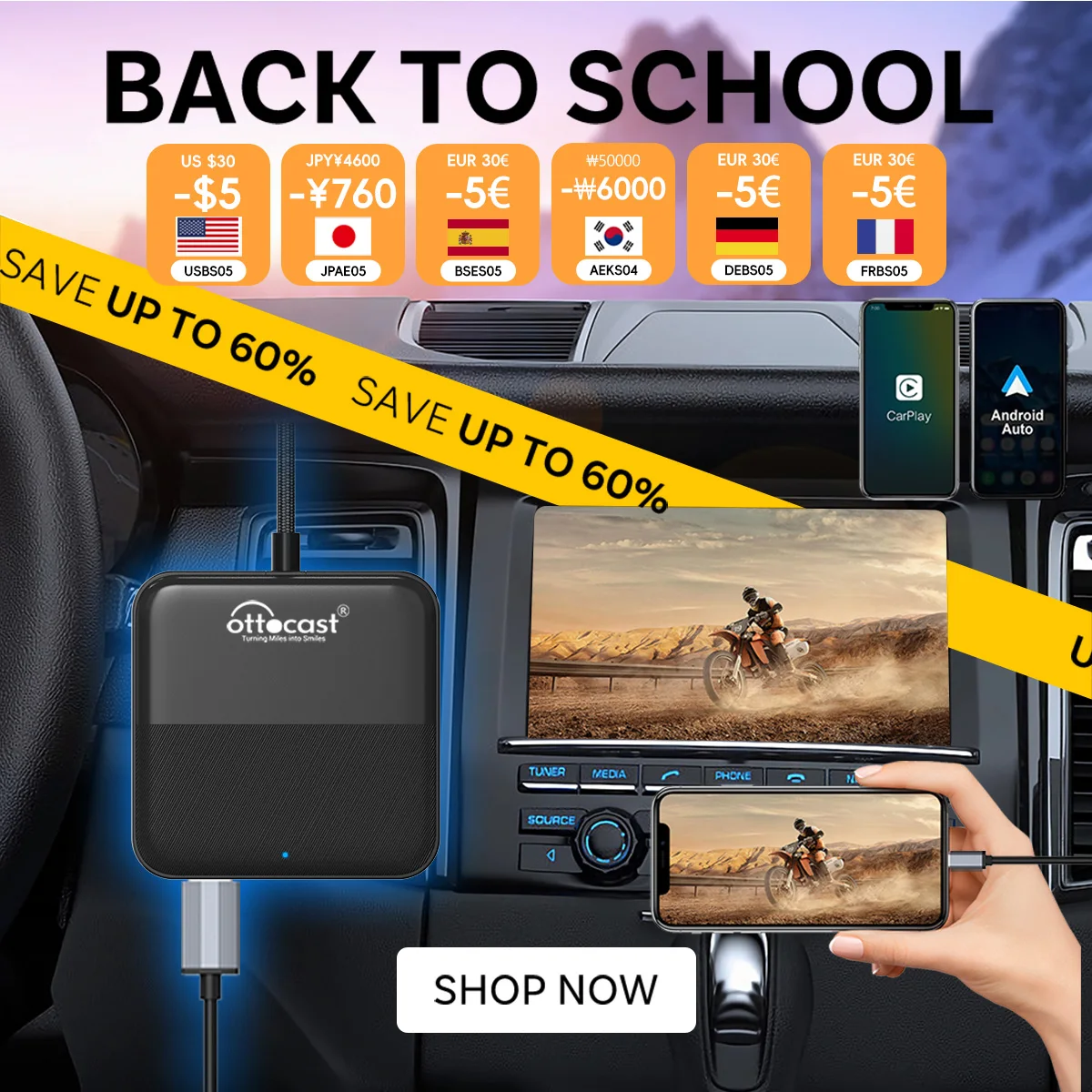 

Wireless CarPlay Android Auto Adapter Car TV Mate Pro Max for Fire Google TV Stick Converter for OEM Wired CarPlay Car