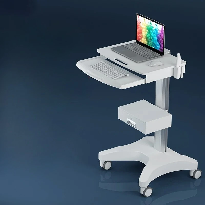 Medical Trolley with Laptop Pallet and Organizer Holder, Dental Clinic Cart with Wheels for Hospital & Beauty Salon