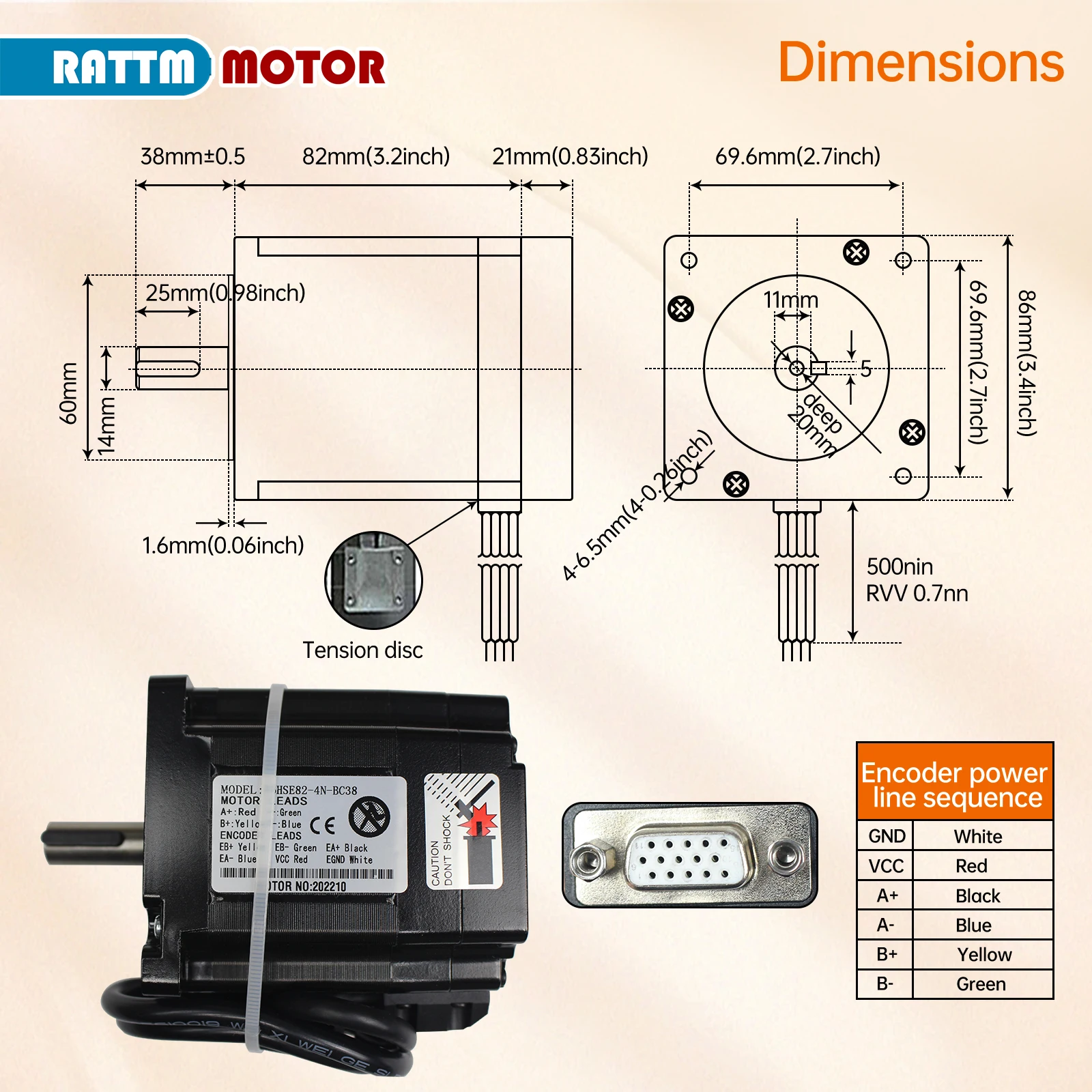 Imagem -02 - Servomotor Nema34 Motor de Loop Fechado n. m 82 mm 6a & Hss86 Kit de Controle Cnc Híbrido