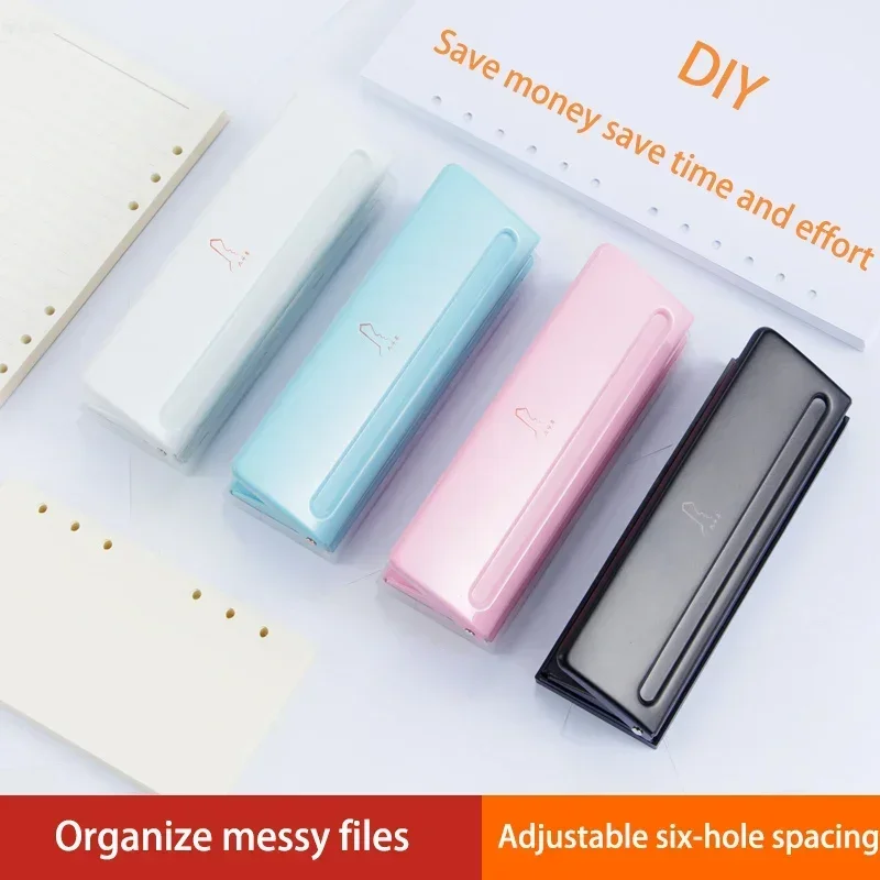 Portable 5mm DIY Notebook Adjustable Loose-leaf Blue/pink/black Core Paper Diameter Puncher Inner Punch 6-hole