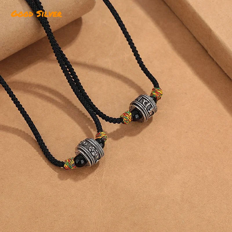 

Retro Six-Syllable Mantra Luck Pendant Necklace for Men, Fashionable Niche Ethnic-Style Jewelry with Unique Personality.