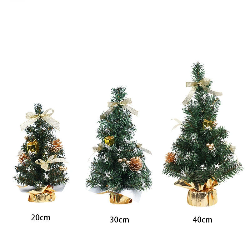 20/30/40cm Christmas Tree Mini Small Pine Tree Sisal Placed In The Desktop Ornaments New Year Xmas Party Decoration Navidad