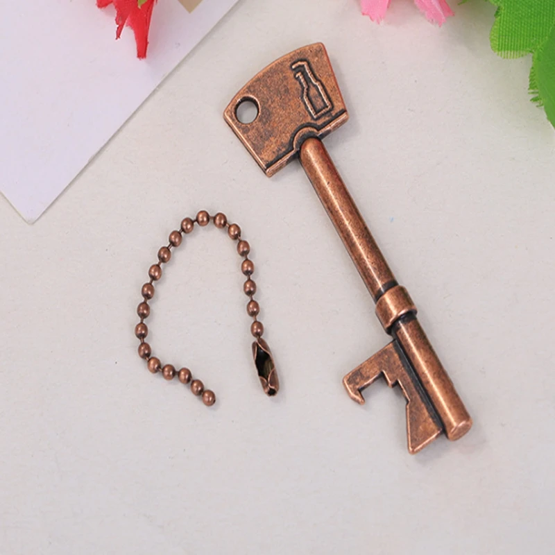 

50pcs key Shaped Bottle Opener Keychain Keyring zinc alloy Key Ring Beer Bottle Opener For Wedding party gift favors