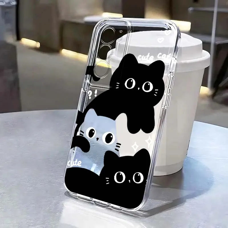 

Anime Cat Pattern Phone Case For OPPO A11 A16 A55 A56 A57 A72 A52 A73 A74 A54 A76 A78 A58 A98 Pro 5G Transparent