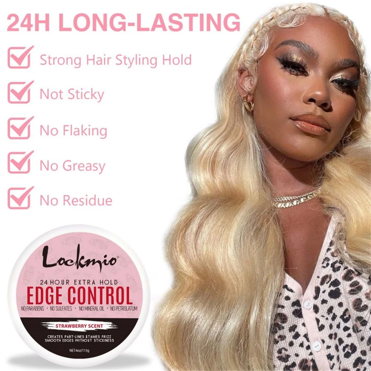 Edge Control Gel,Rosemary & Mint Oil Messy,Hairline Finishing Wax and Nourishing Smoothing Anti-Frizz Hair Care Oil Band & 3comb
