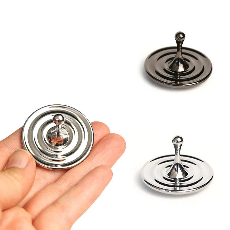 قطرة الماء شكل معدن الدوران الفضة اليد الغزل العلوي أطراف الأصابع الصغيرة إعصار الجيروسكوب ضد الإجهاد ألعاب متململة الكبار الهدايا #1