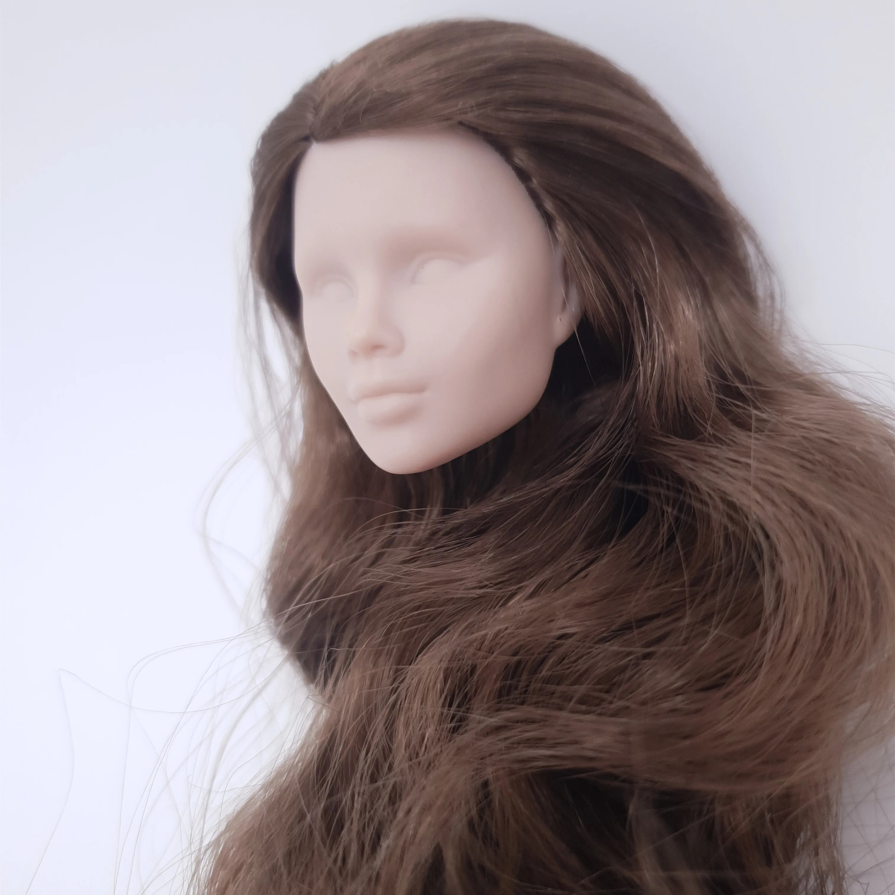 Fashion Royalty Fabiana Diaz Brown Hair Rerooted Blank Face Integrity 1/6 Scale Female Doll Head