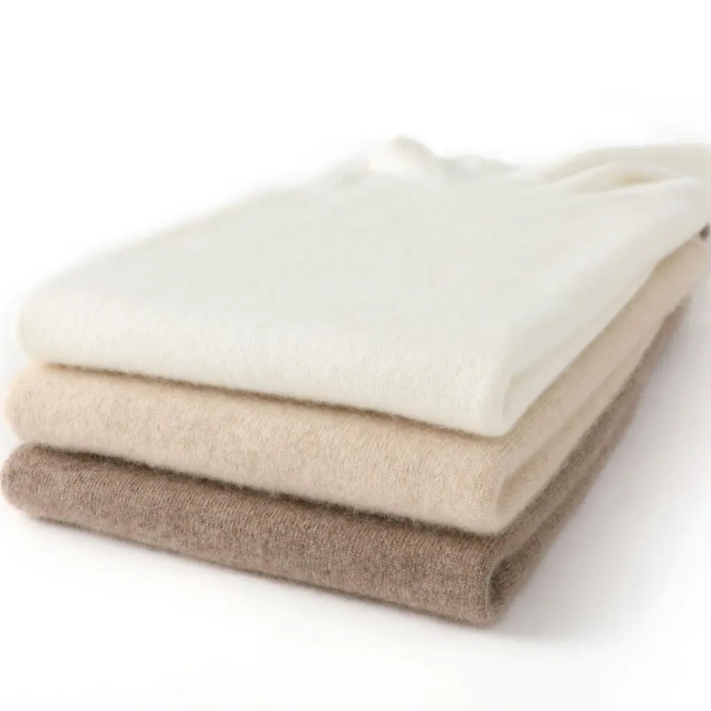 

Women's 100% Pure Wool Turtleneck Sweater Pile Collar Loose Knitted Autumn Winter Warm Base Shirt Fashionable Casual Wear