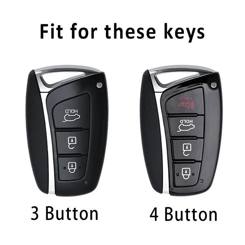 3/4 Button Shell Fob For Hyundai Ix45 Equus Centennial Genesis G80 Santa Fe Sport Grandeur Azera TPU Car Key Case Cover