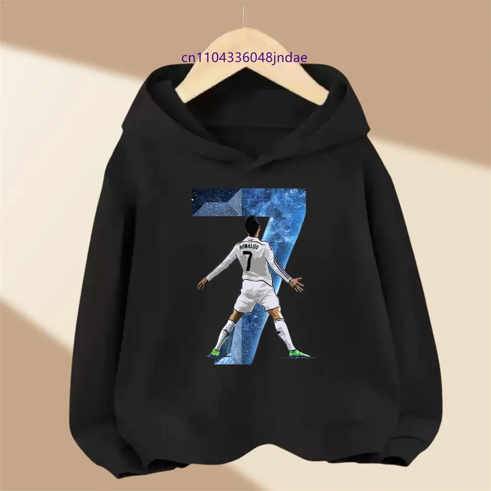 العلامة التجارية ملابس الأطفال عارضة طفل هوديي الربيع والخريف الرياضة البلوز للبنين والبنات رونالدو المطبوعة السترة