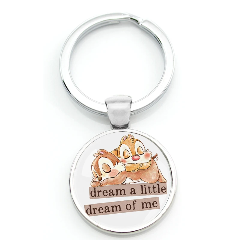 Chip And Dale Baby Disney Cartoon Character - Mental Keychain Keyring Pending Key Chain Key Ring - Birthday Gift For Bag Decor