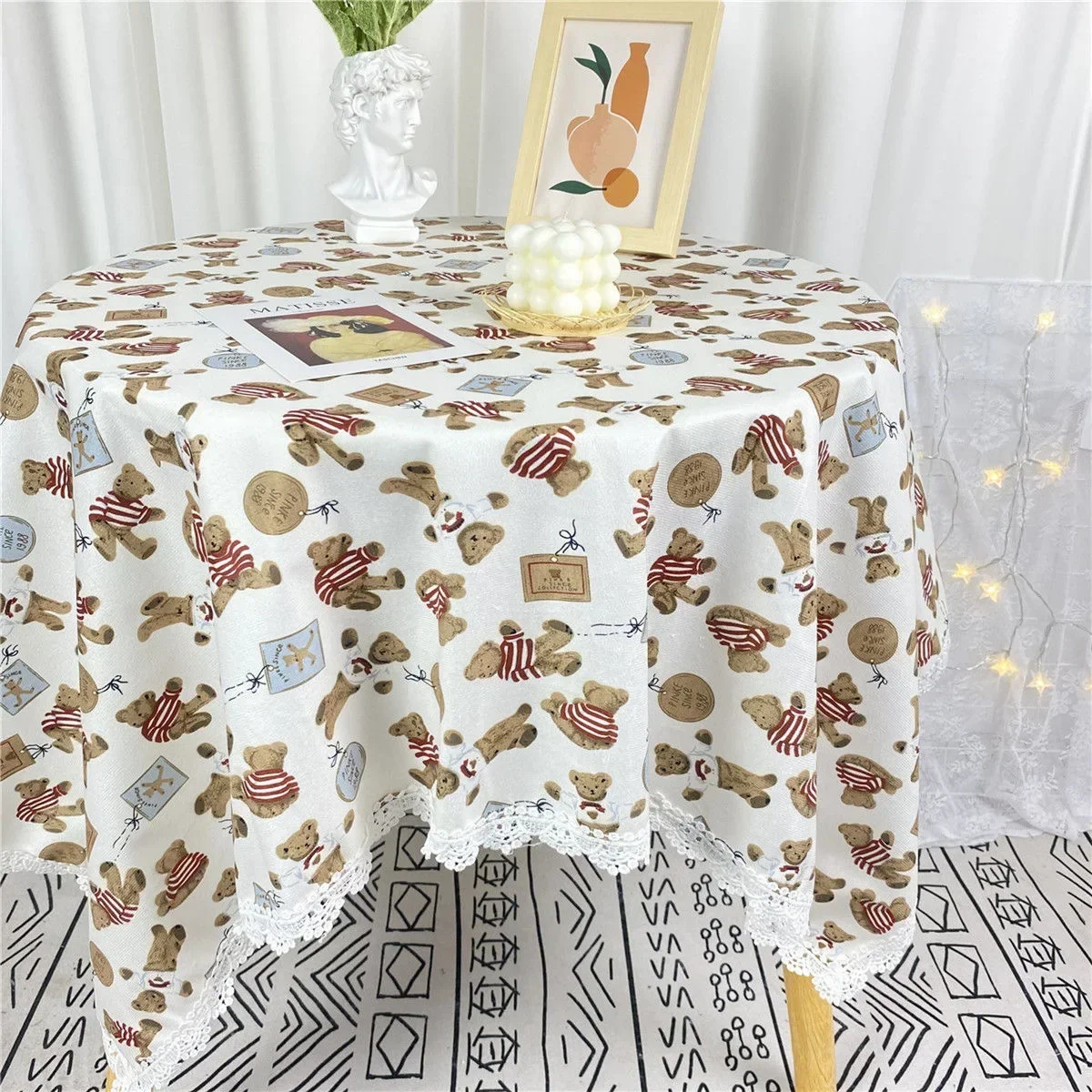 Lace tablecloth in velvet floral vintage pastoral book tablecloth Yar3432