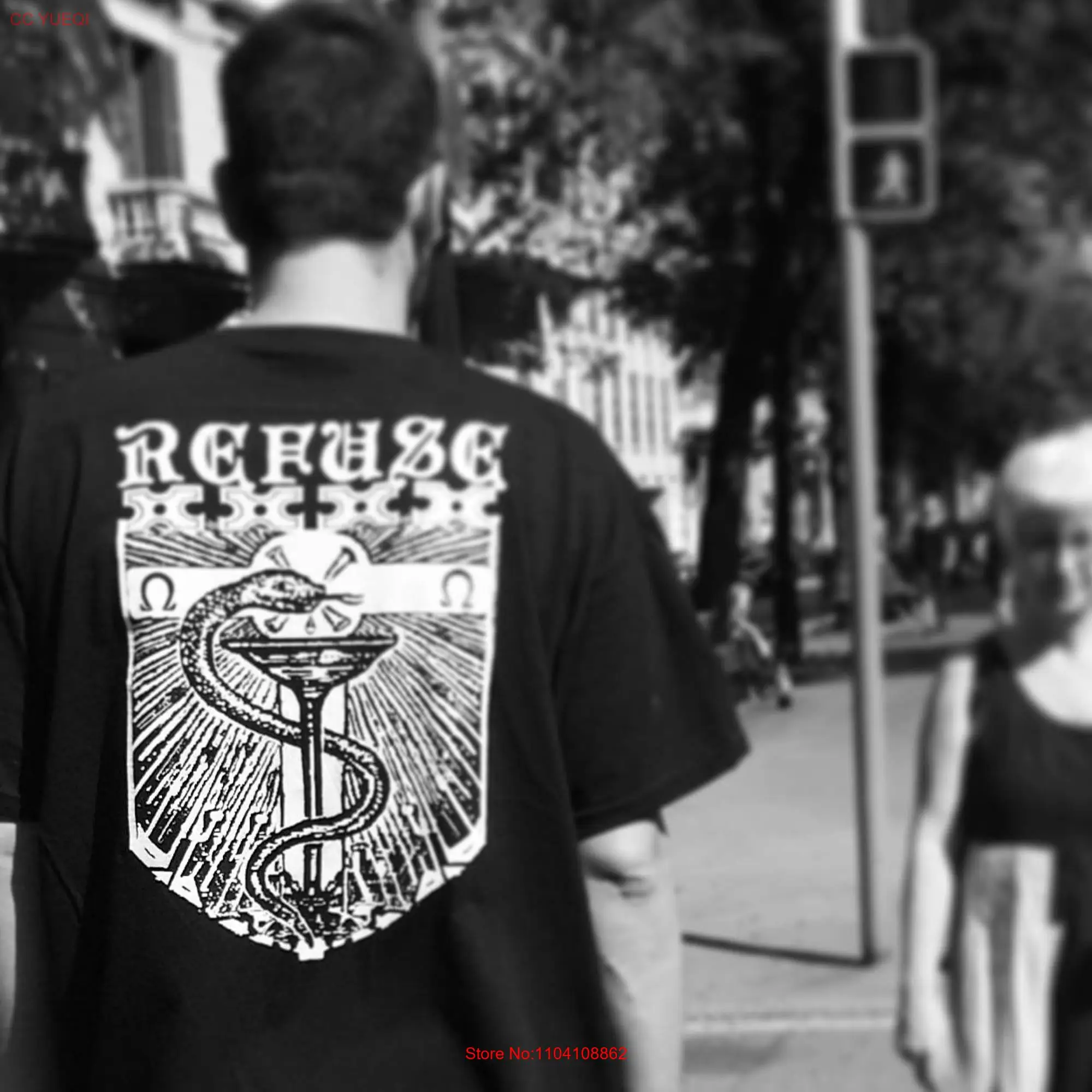 Refuse back print t shirt long or short sleeves