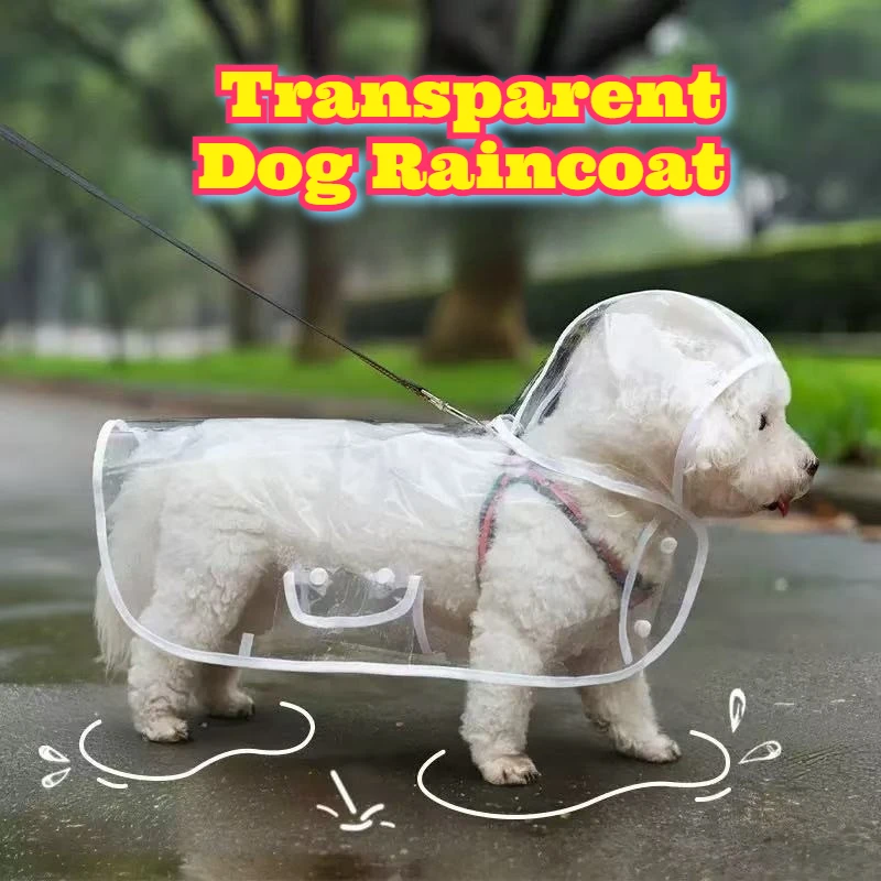 

Transparent Dog Raincoat Waterproof Windproof Pet Clothing Large Breed Dog Coat Outdoor Walking Weather Protection Dropshipping