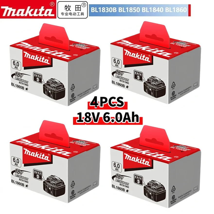 BL1860 for Makita 18v 6ah Original Battery Bl1830 Bl1860 Bl1850B Tool Batteries Compatible for Makita 18 Volt Wireless Grinder