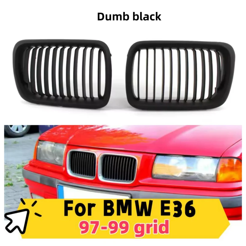 

For BMW 3 E36 318i 323i 325i 320i 328i 1997-1999 Dumb black ABS Single Slat Front Kidney Grille Replacement Hood Grill Cover