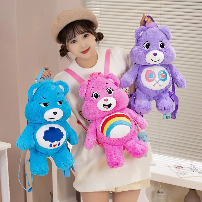 MINISO Cute Bear Plush Backpack Kawaii Fashion Plushie Doll Fur Bag Girl\'s Bag Children\'s Bag Shoulder Bag Knapsack Bags Gifts