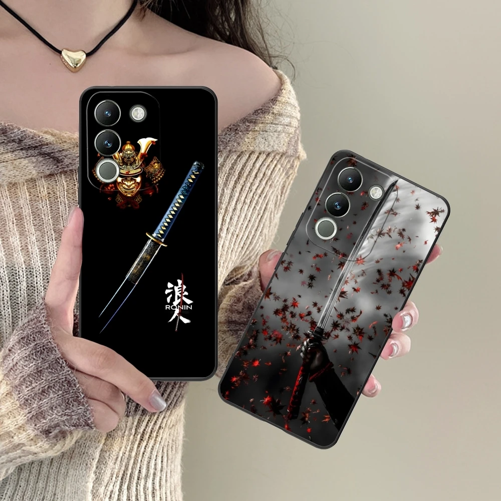 Katana Samurai Ronin Mobile Cell Phone Case for VIVO Y95 Y93 Y31 Y20 V19 V17 V15 Pro X60 NEX Black Soft Phone Cover Shell