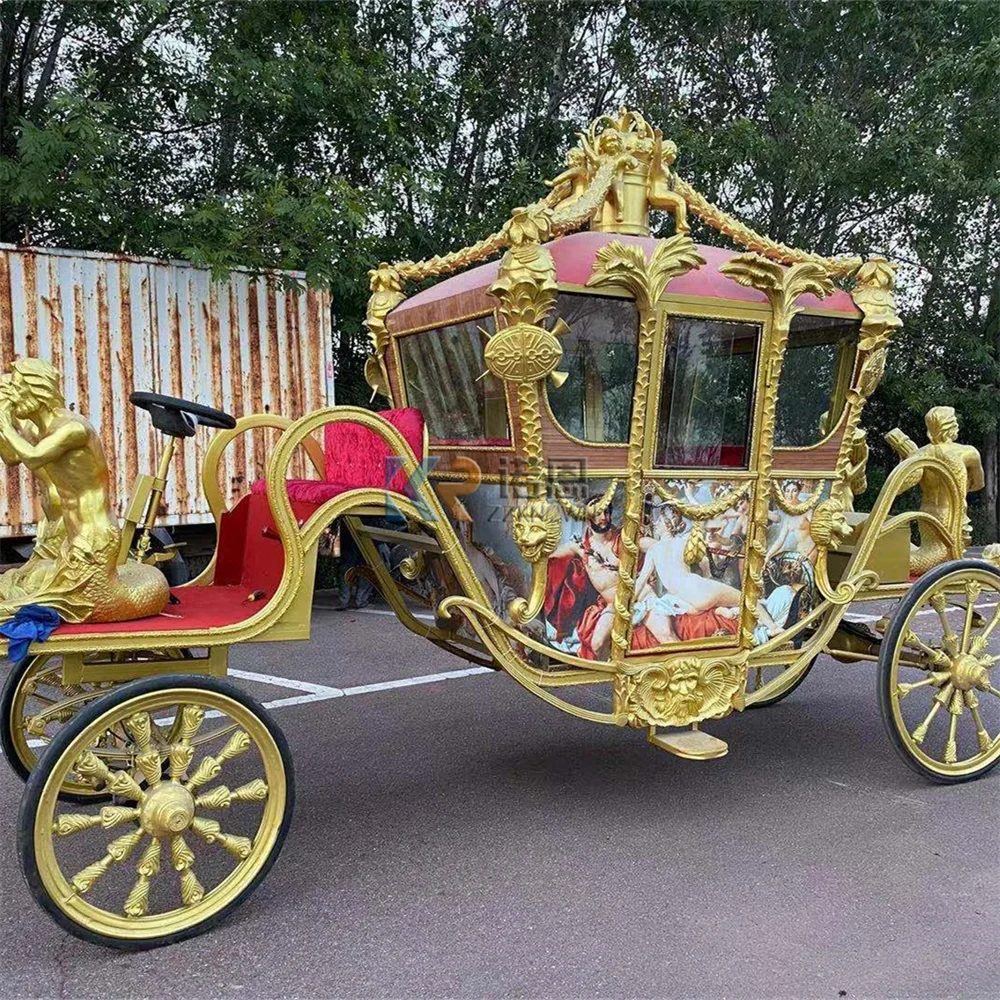 Royal Luxury Horse Drawn Carriage Trailer Wedding Electric Wedding Horse Carriage