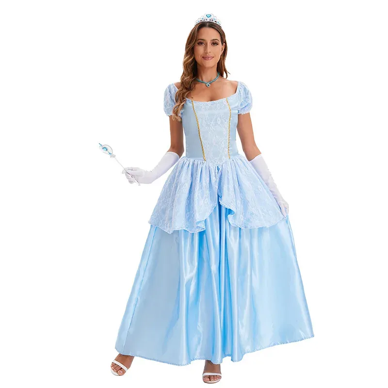 فستان الأميرة سيسي للهالوين للسيدات البالغات زي قصر القرون الوسطى ملابس لعب الأدوار الملكة