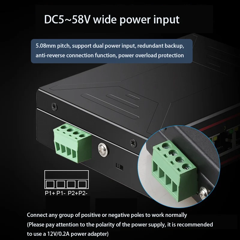 RJ45 Hub Fiber port DIN Rail Type industrial Network switch 10/100Mbps 1F4T-Port fast Ethernet switch Internet Splitter box