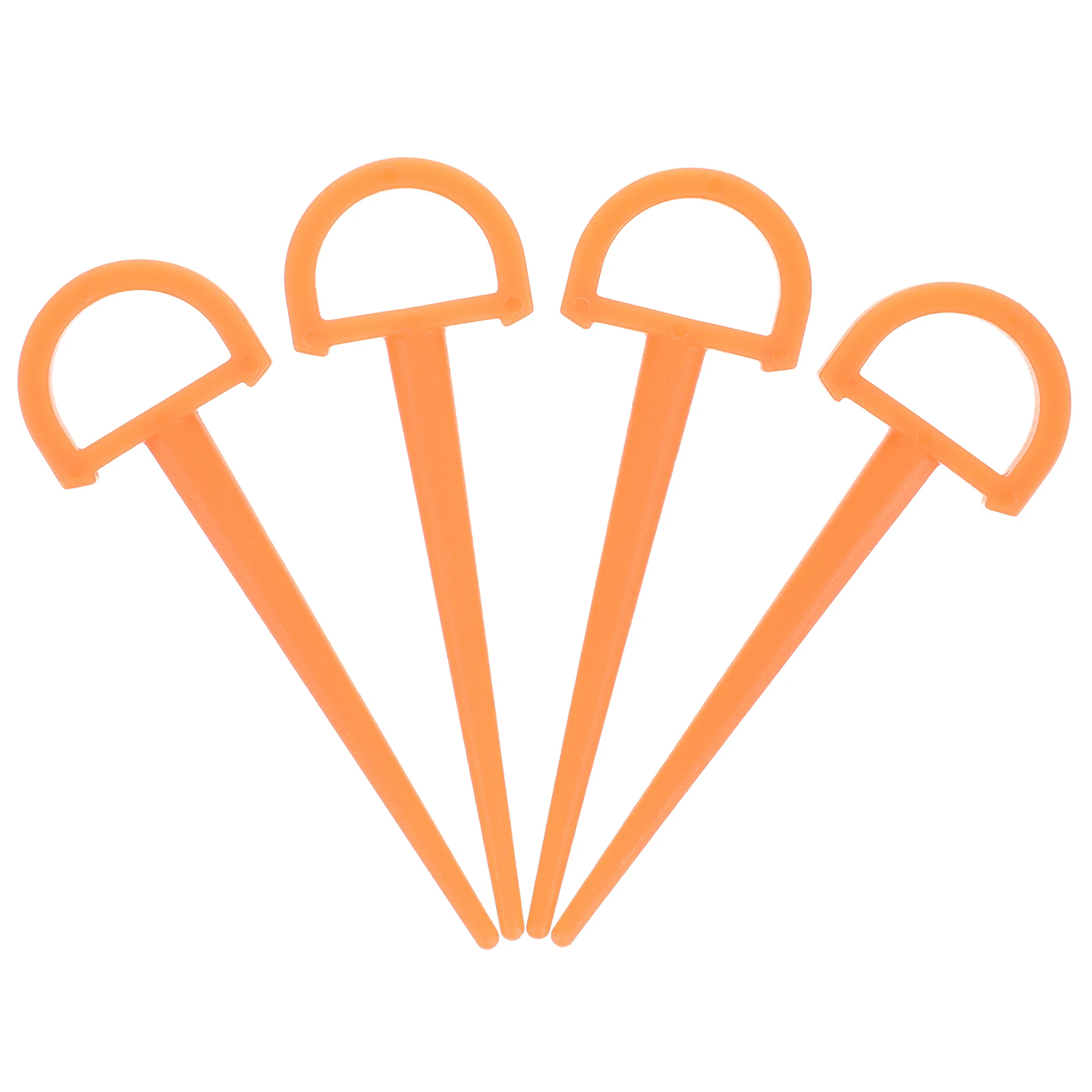 

4 Pcs Plastic Tent Pegs Stakes 9cm D Shape Heavy Duty Camping Fluorescent Orange Anchors for Tents Tarps Gazebos