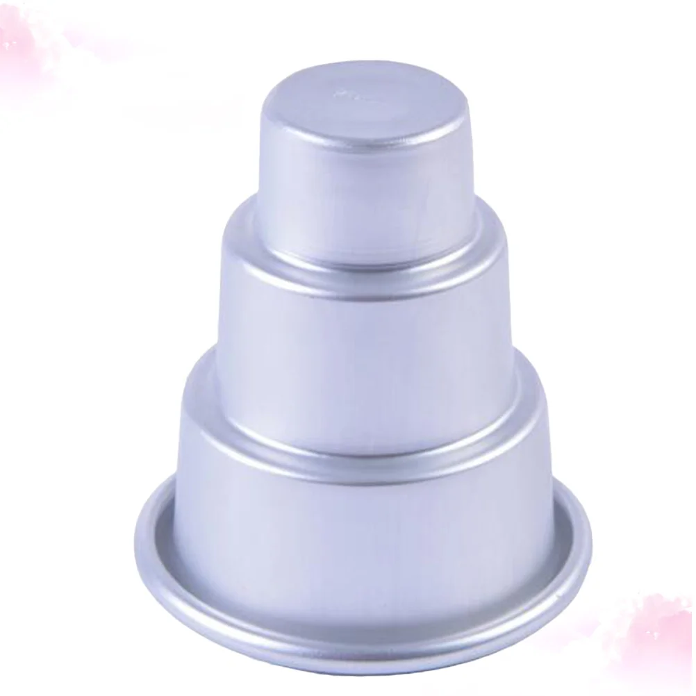 

3 шт. 3-уровневые круглые формы для торта, серебряные формы небольшого размера для выпечки пудинга, кексов, шоколадной формы для дома, магазина, кухни, формы для пудинга