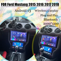 Car Automotive Multimedia Stereo Radio AIR AC Android 13 For Ford Mustang 2015 2016 2017 2018 2019 2020 GPS Navigation Head Unit