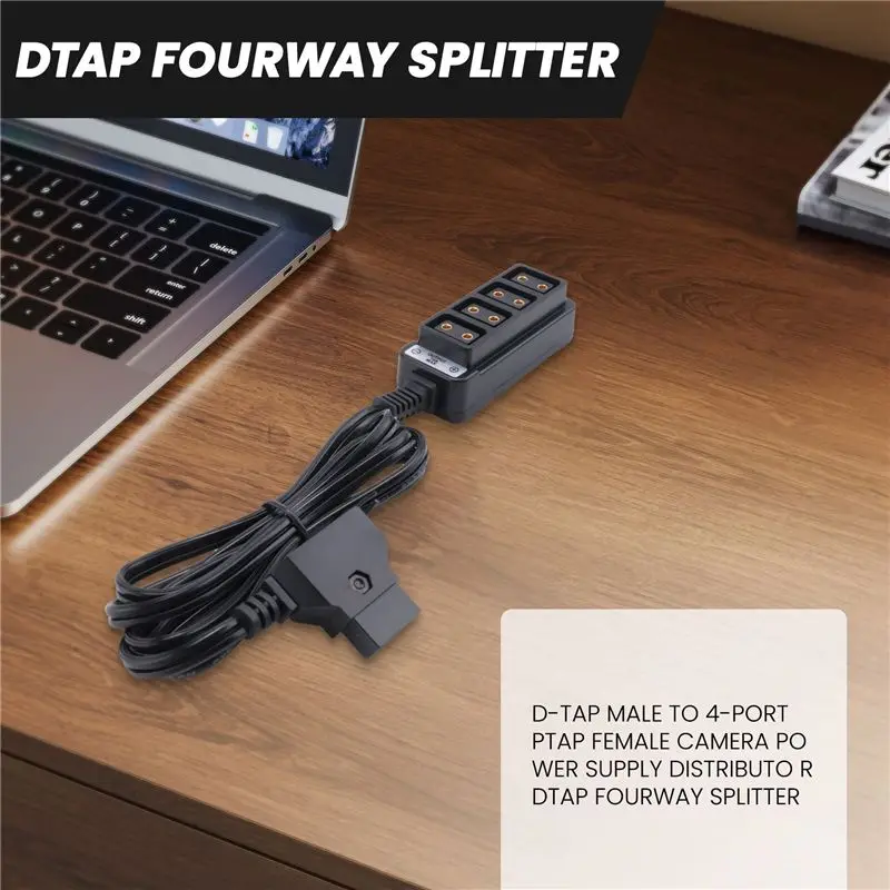 D-Tap Male To 4-Port P-Tap Female Camera Power Supply Distributor DTAP Fourway Splitter view 3