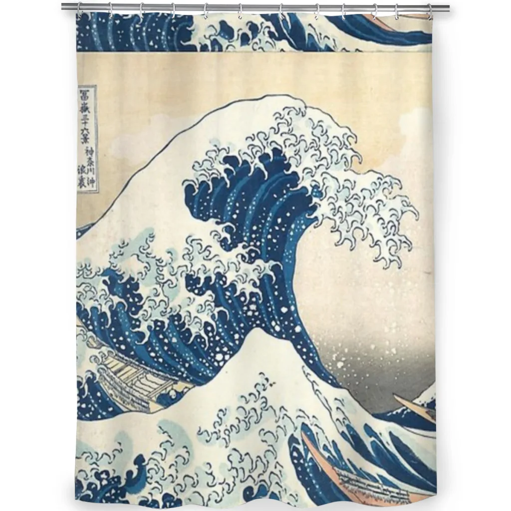 The Great Wave Shower Curtain Shower Curtain Landscape Bath Curtain With Hooks for Bathroom waterproof scenery