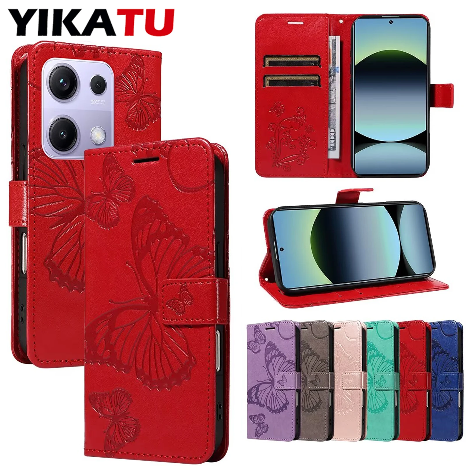 

For Xiaomi Poco 15 14 13 Ultra 5G 14T 13T 12T 11T 10T Pro Lite 11i M4 F4 Wallet Book Card Slot Flip Cover Leather Phone Case