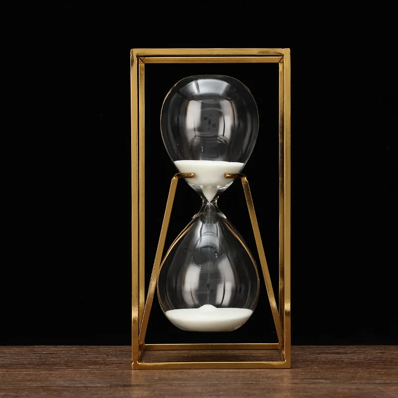 

Square frame retro fashion hourglass modern minimalist crafts Exquisite gift study home decoration timer decorative